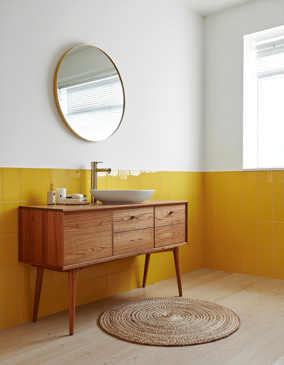Mid Century Modern Mustard Bathroom - 30 mustard bathroom ideas