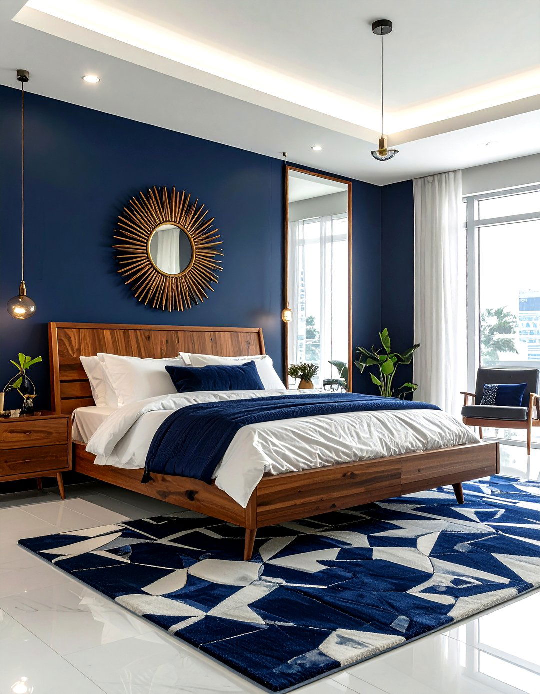 Mid Century Modern Navy Bedroom - 30 navy bedroom ideas