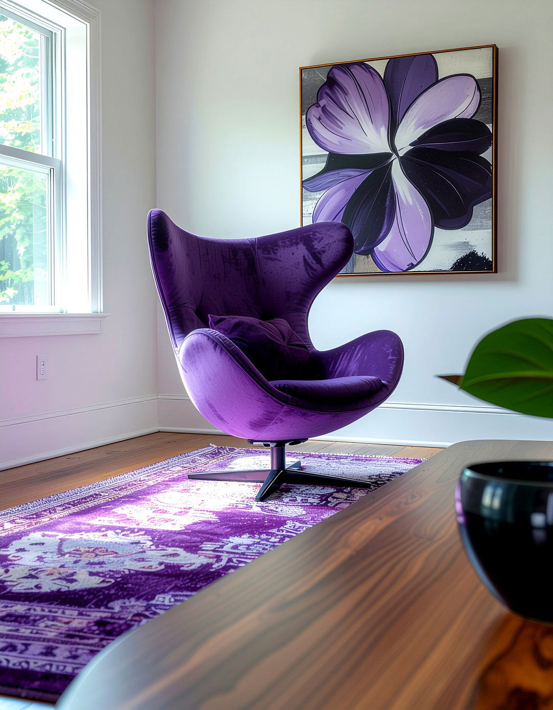 Mid Century Modern Plum - 30 plum living room ideas