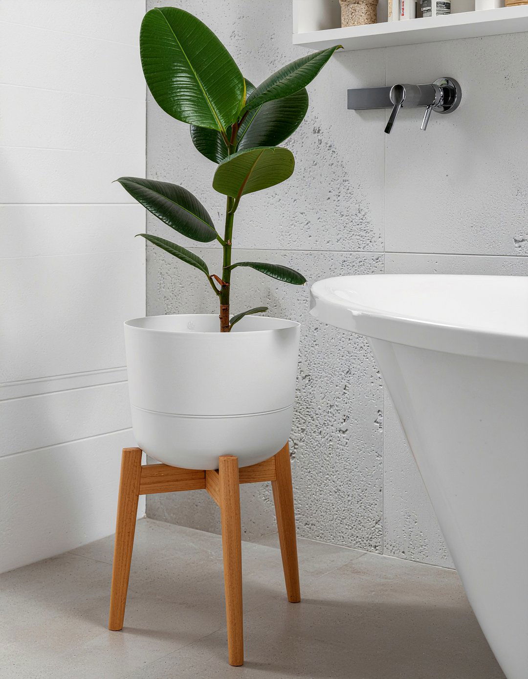 Mid Century Modern Pot - 30 bathroom planter ideas