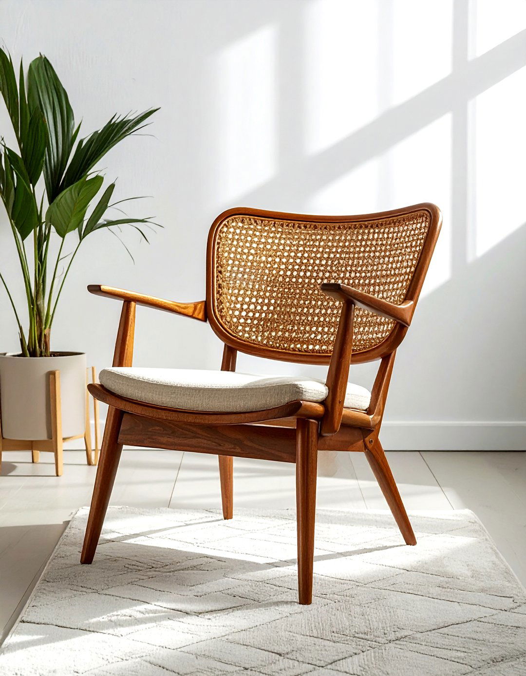 Mid Century Modern Rattan Chair - 30 rattan dining chair ideas