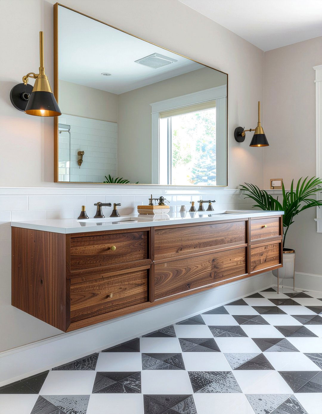 Mid Century Modern Sconce - 30 bathroom lighting ideas