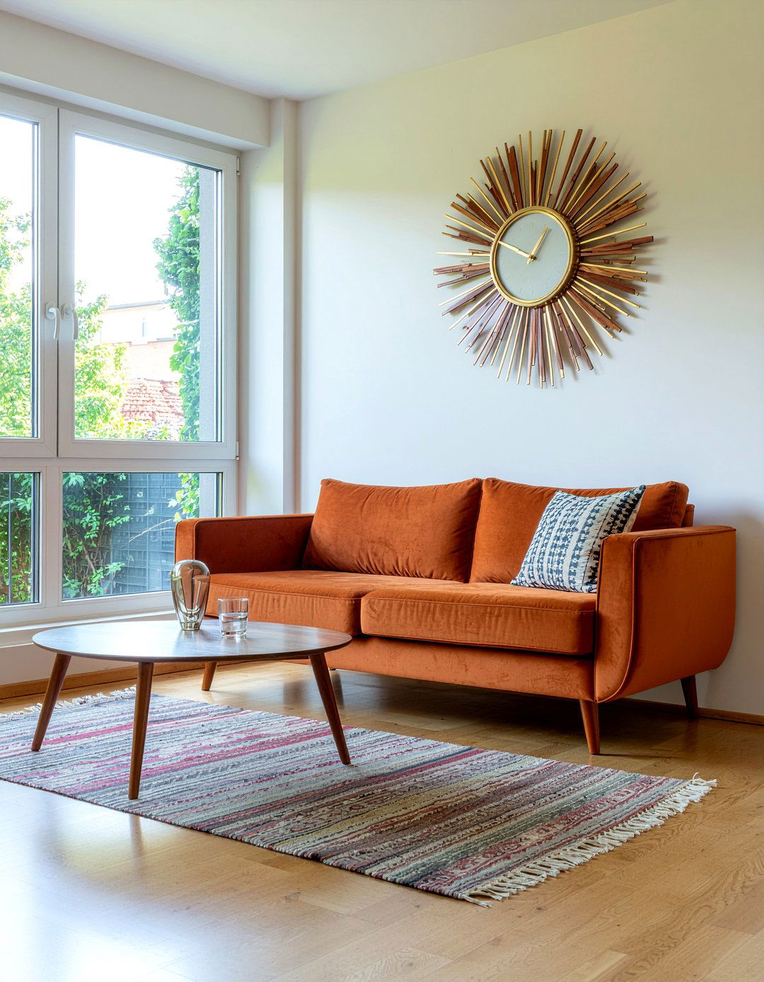 Mid Century Modern Starburst Clock - 30 living room vintage clocks