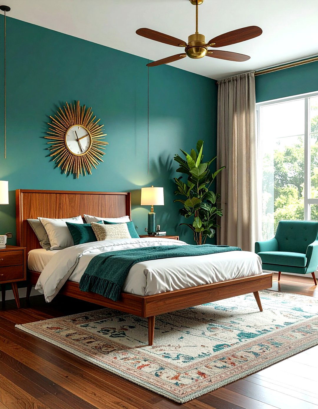 Mid Century Modern Teal Bedroom - 30 teal bedroom ideas