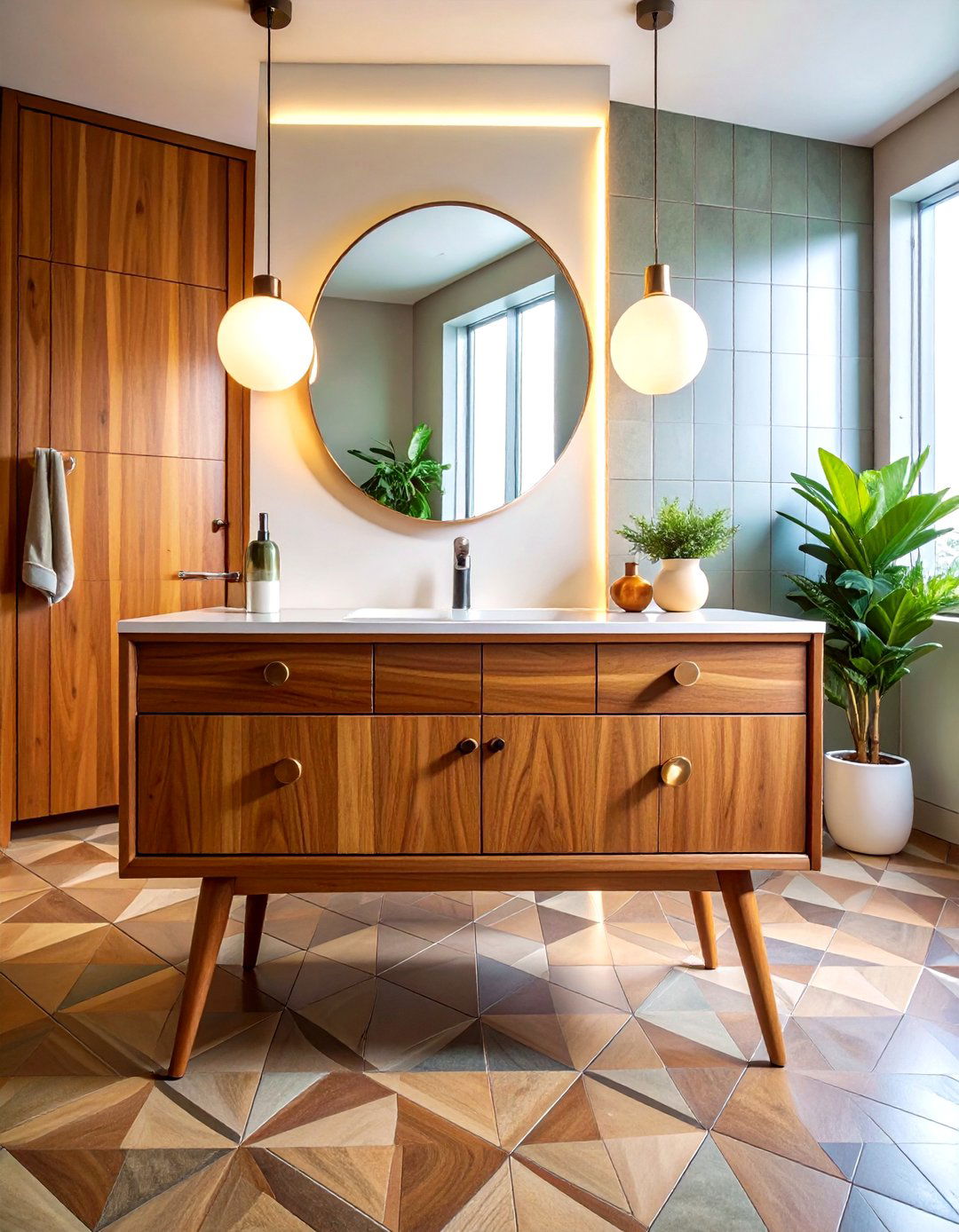 Mid Century Modern Vanity - 30 wood vanity bathroom ideas