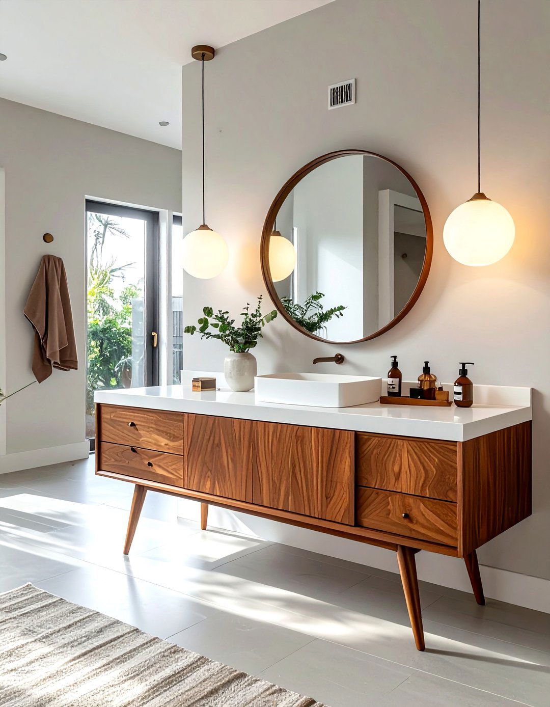 Mid Century Modern Vanity - 30 bathroom redesign ideas