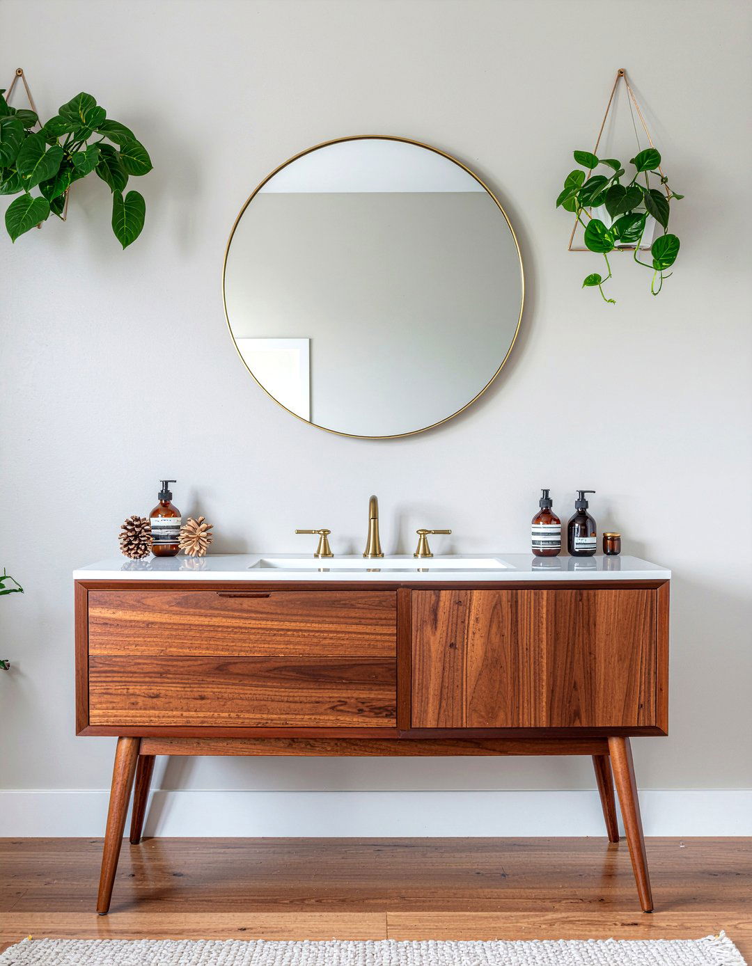 Mid Century Modern Vanity - 30 retro bathroom ideas