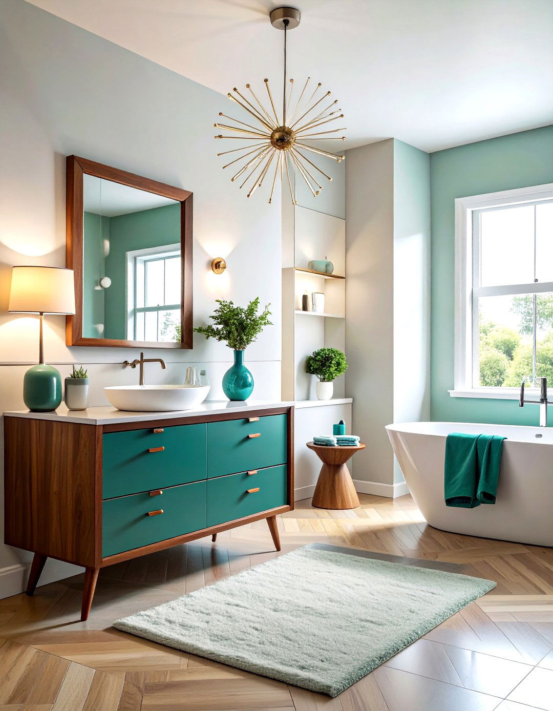 Mid Century Modern Vanity Lamp - 30 bathroom lamp ideas