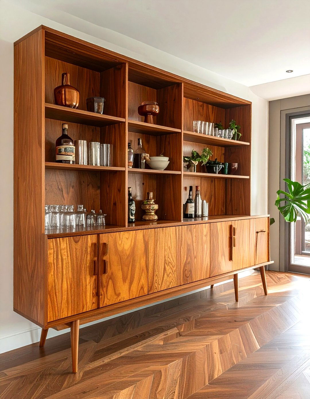 Mid Century Modern Wall Unit - 30 dining room shelving ideas