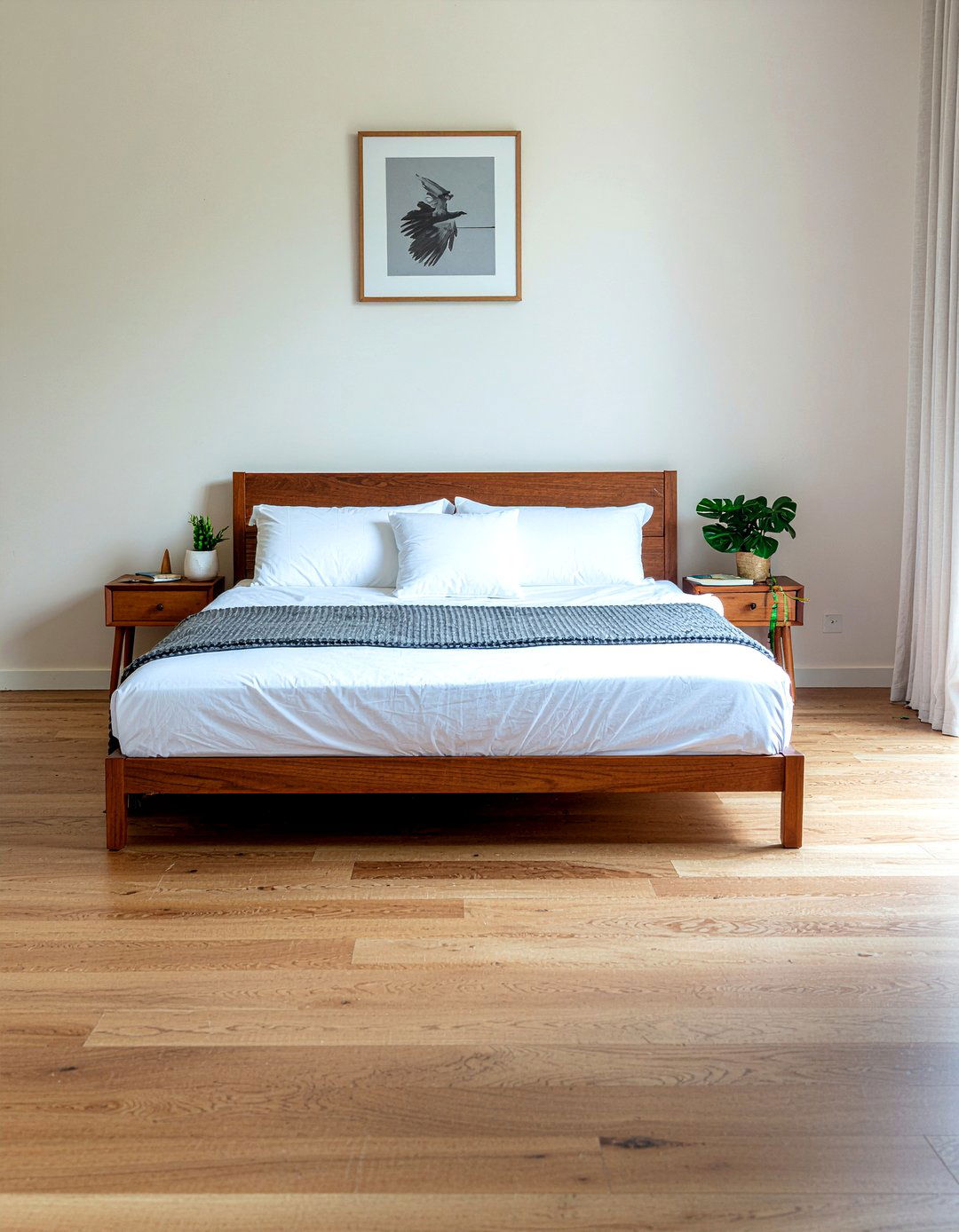 Mid Century Modern Walnut Bed - 30 bedroom walnut furniture ideas
