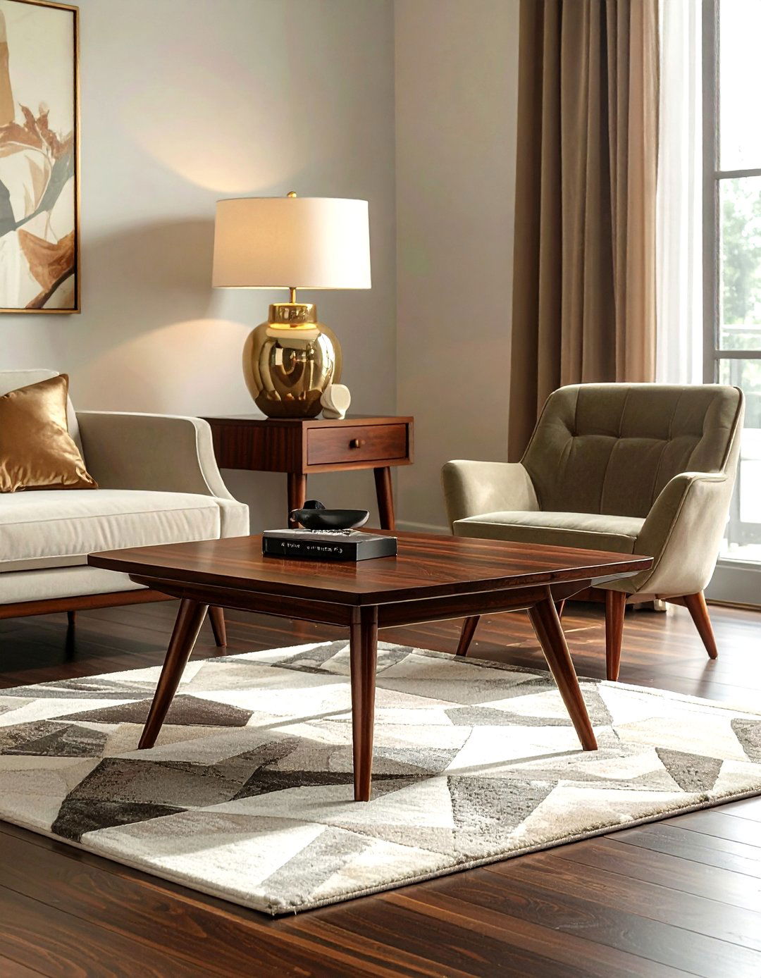 Mid Century Modern Walnut Coffee Table - 30 living room wood coffee tables