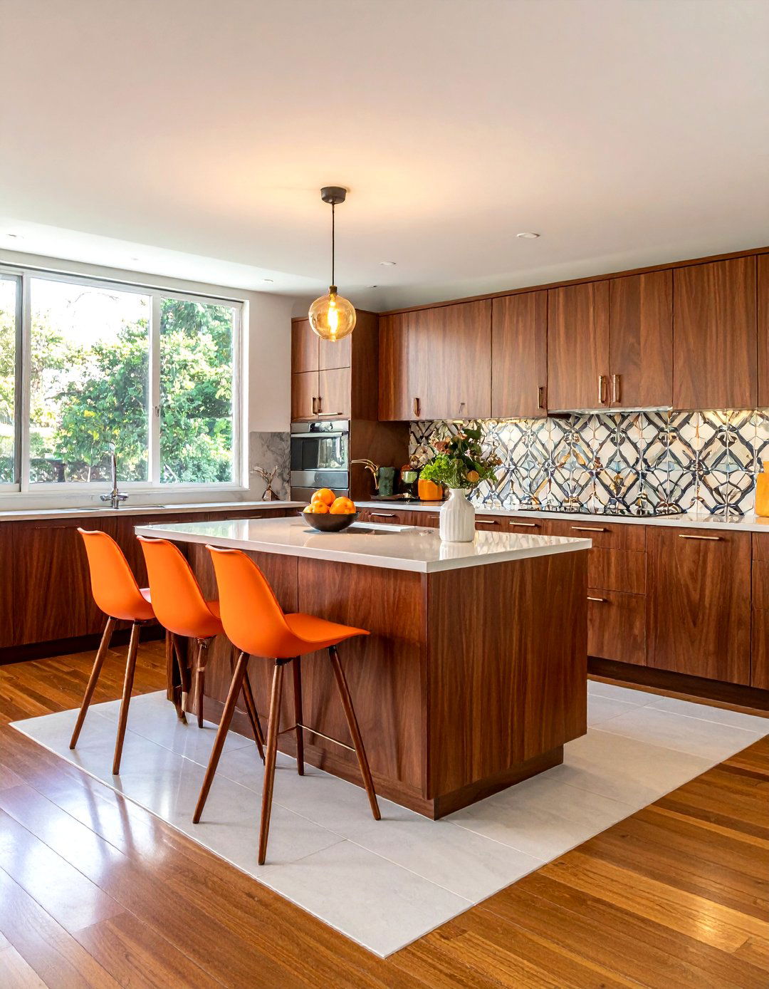 Mid Century Modern Walnut Kitchen - 30 walnut kitchen cabinet ideas