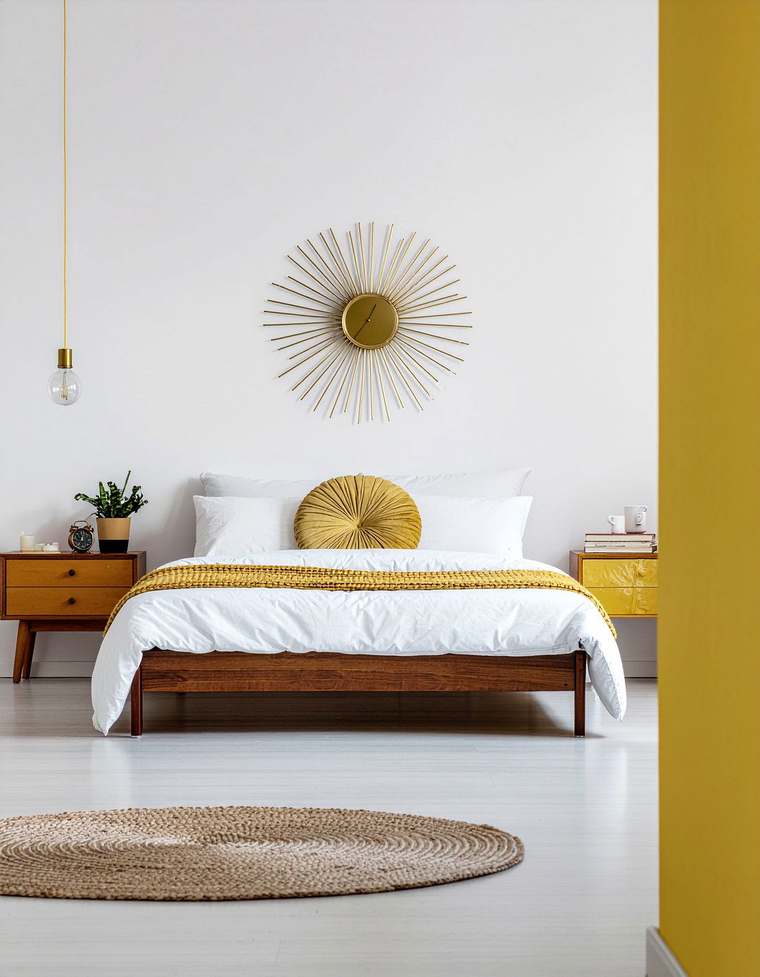 Mid Century Modern White Bedroom - 30 bedroom white walls