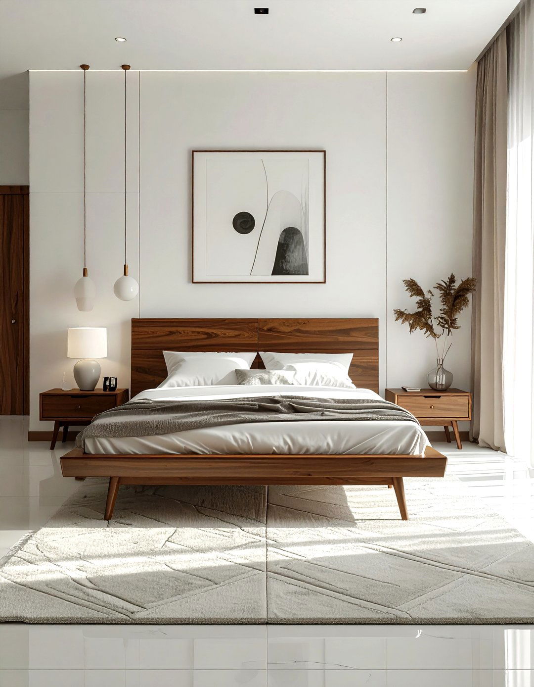 Mid Century Modern White Bedroom - 30 white bedroom ideas