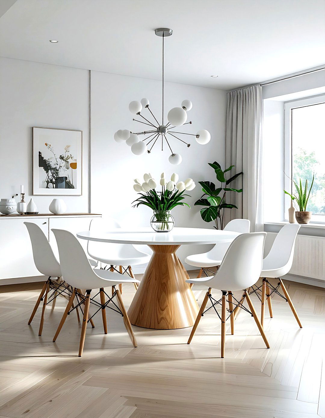Mid Century Modern White Dining Room - 30 white dining room design ideas