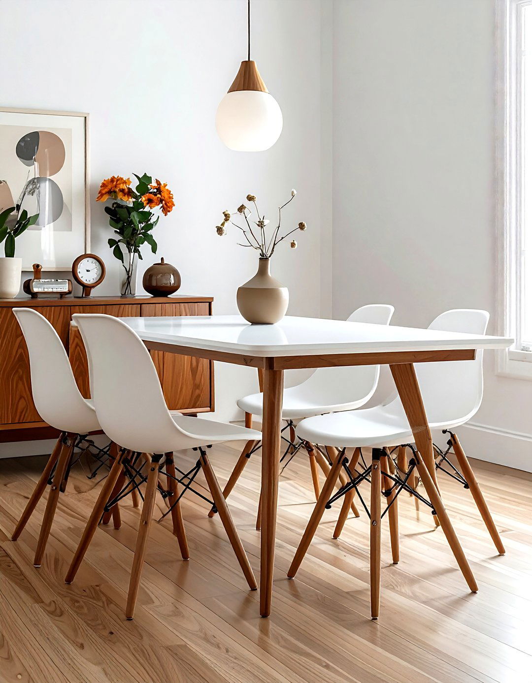 Mid Century Modern White Dining Table - 30 white dining table ideas