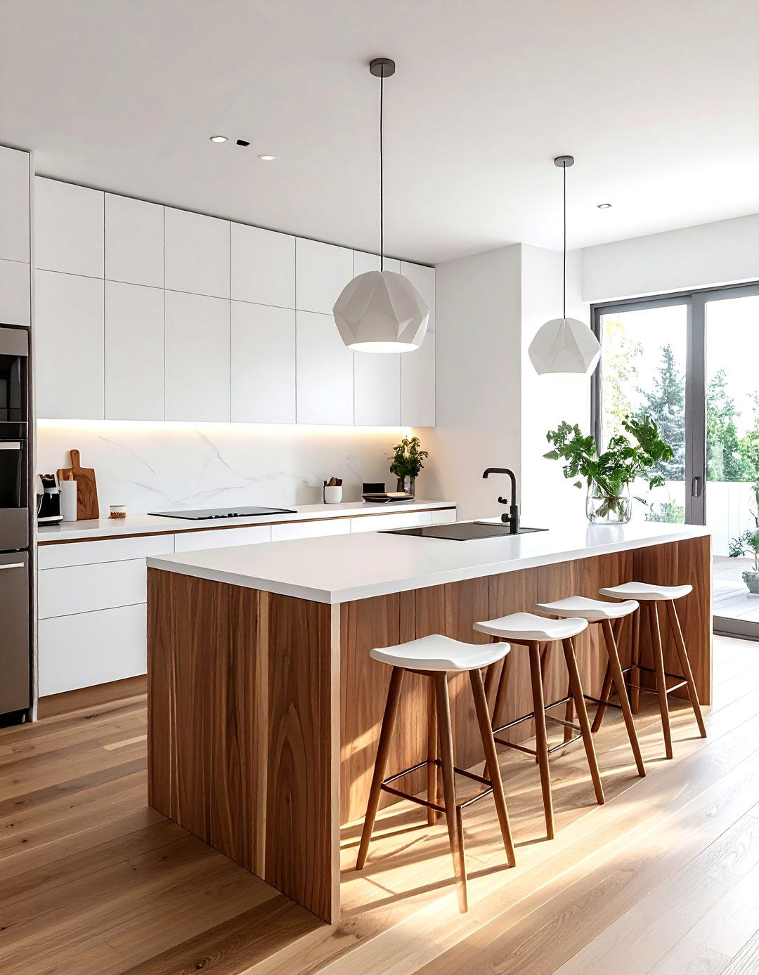 Mid Century Modern White Kitchen - 30 bright white kitchen ideas