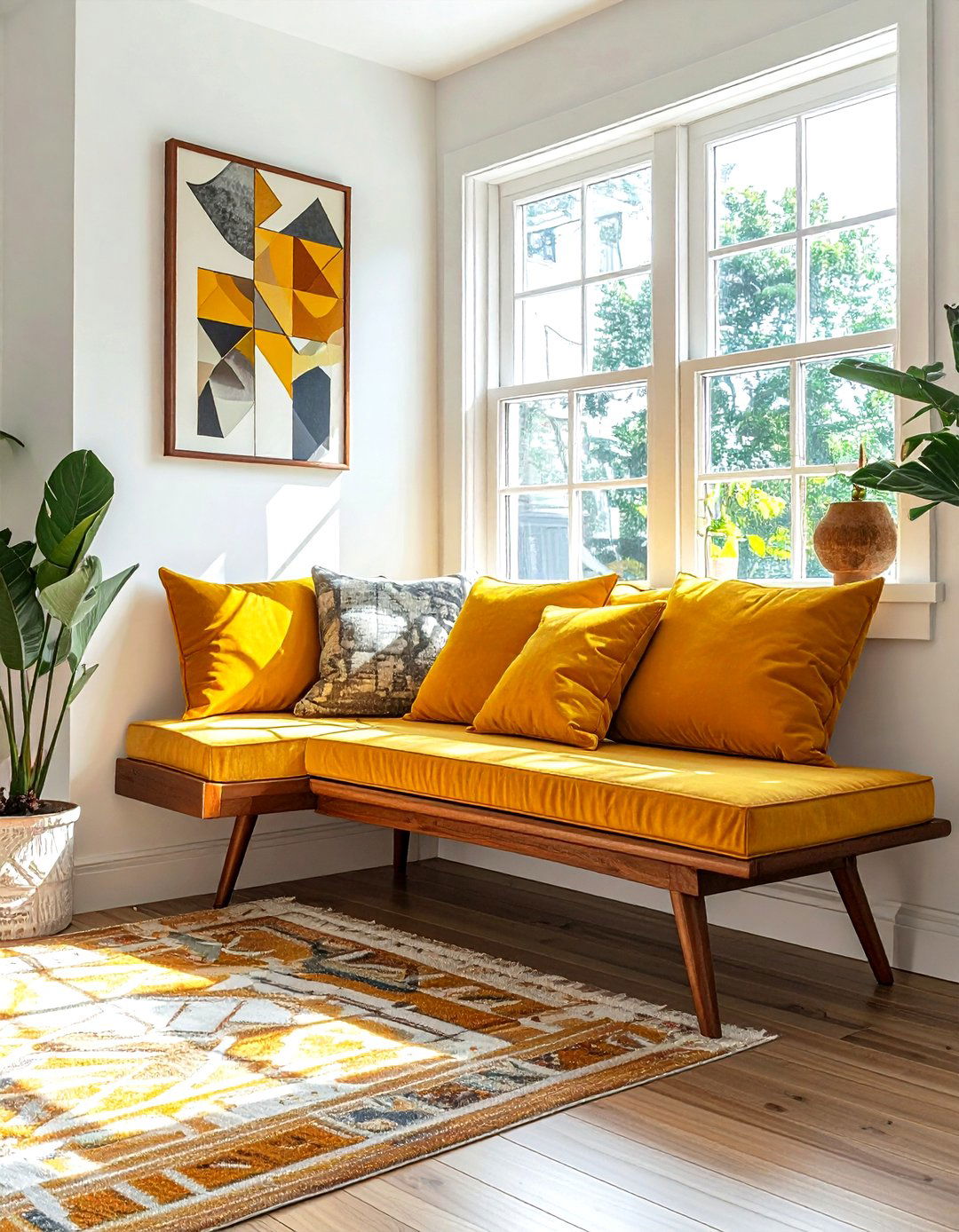 Mid Century Modern Window Nook - 30 living room window seat ideas
