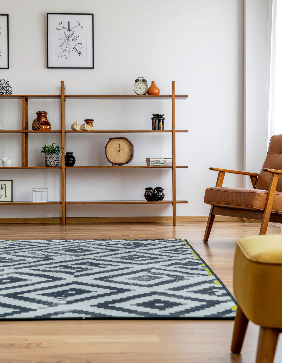 Mid Century Modern Wood Divider - 30 living room bookshelf dividers