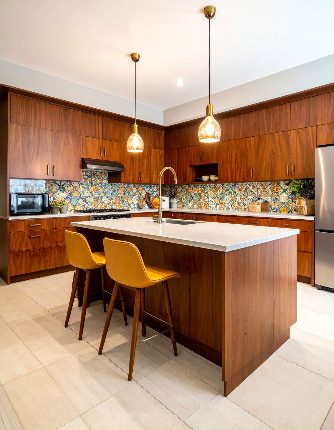 Mid Century Modern Wood Kitchen - 30 warm wood kitchen ideas