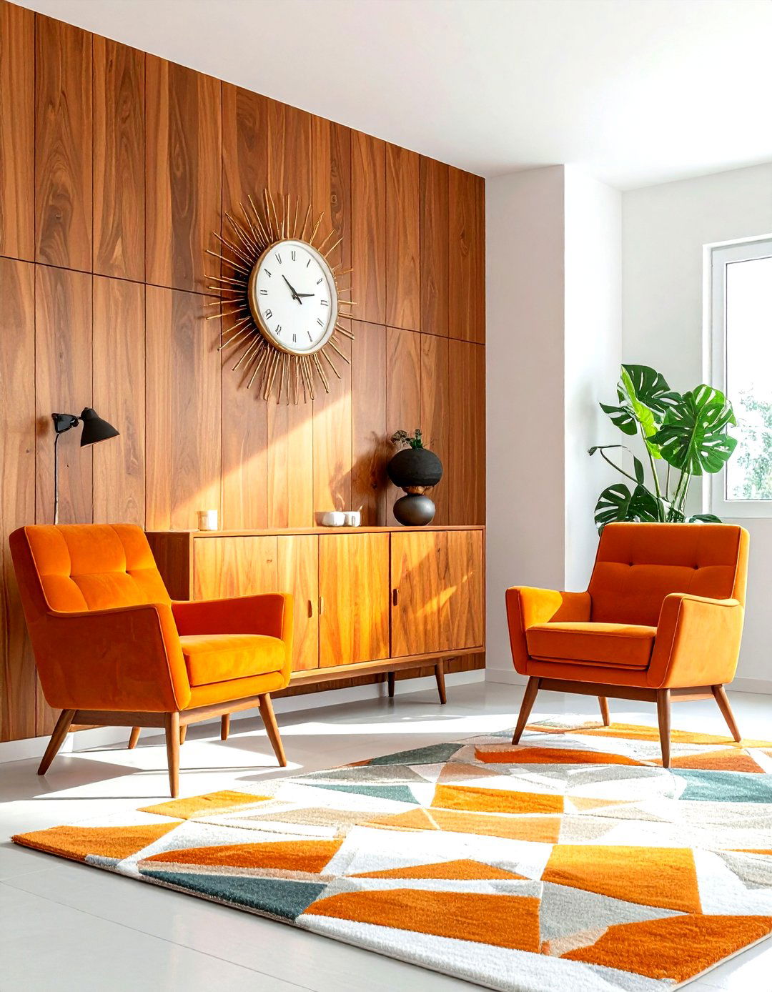 Mid Century Modern Wood Wall - 30 living room plank wall ideas