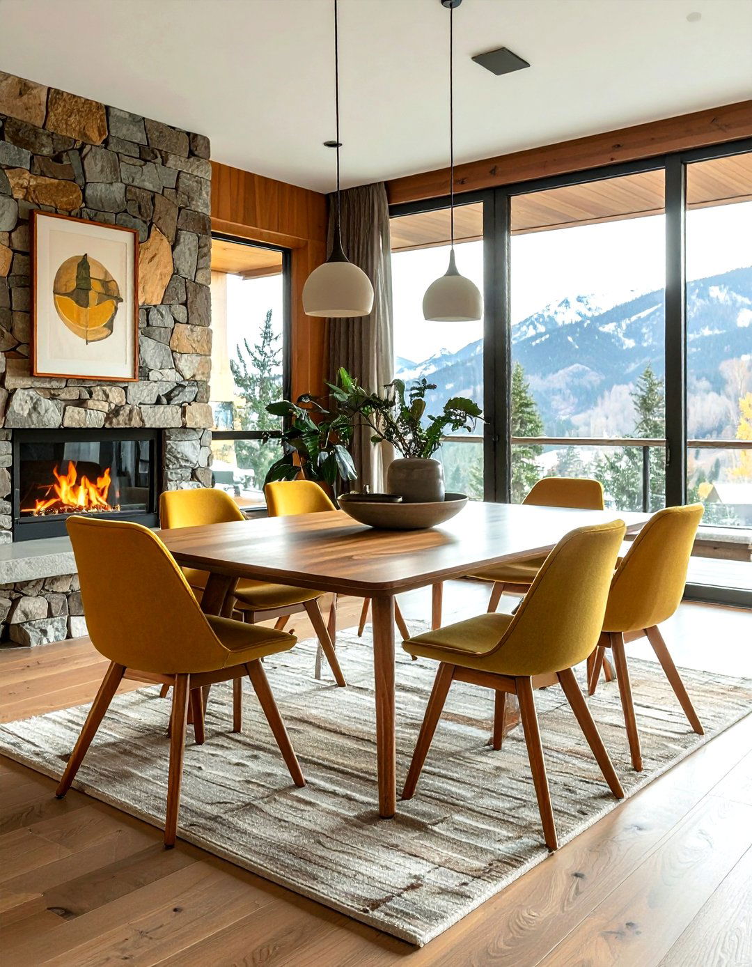 Mid Century Mountain Dining Room - 30 mountain dining room ideas