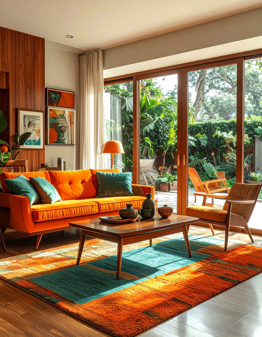 Mid Century Patio - 30 living room patio doors