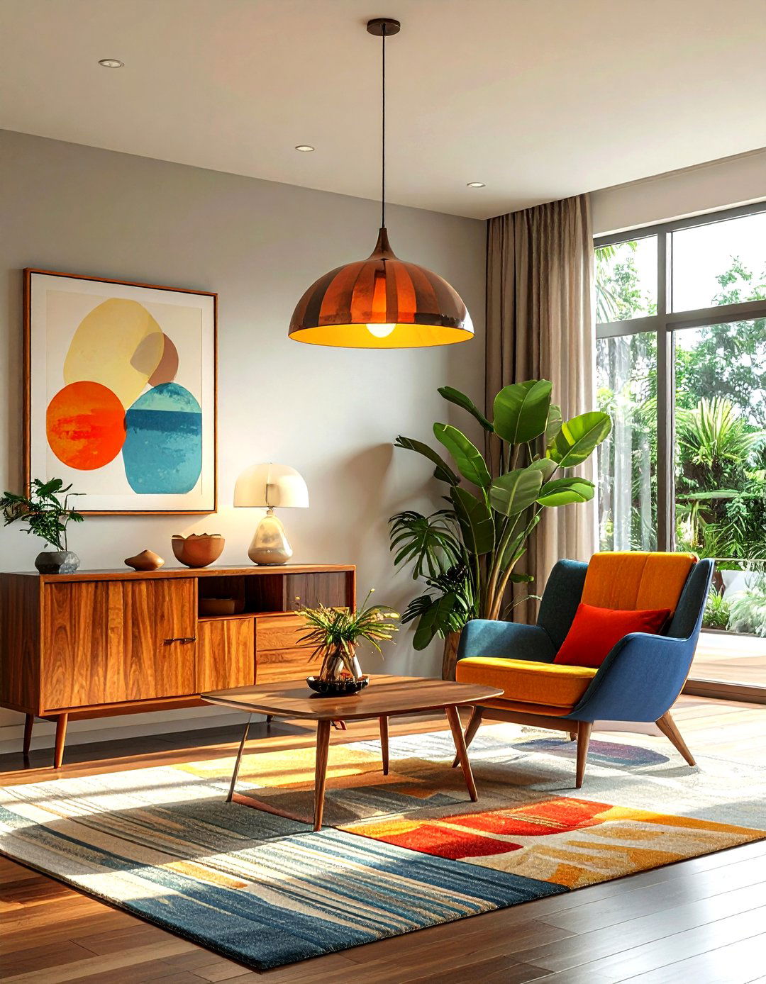 Mid Century Pendant - 30 living room pendant lighting ideas