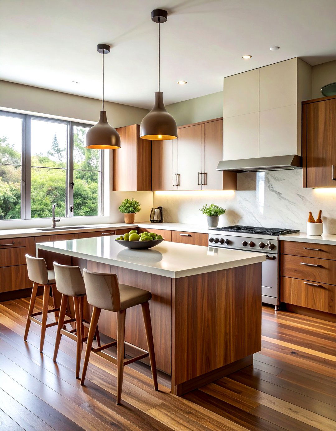 Mid Century Porcelain Kitchen - 30 porcelain countertop kitchen ideas