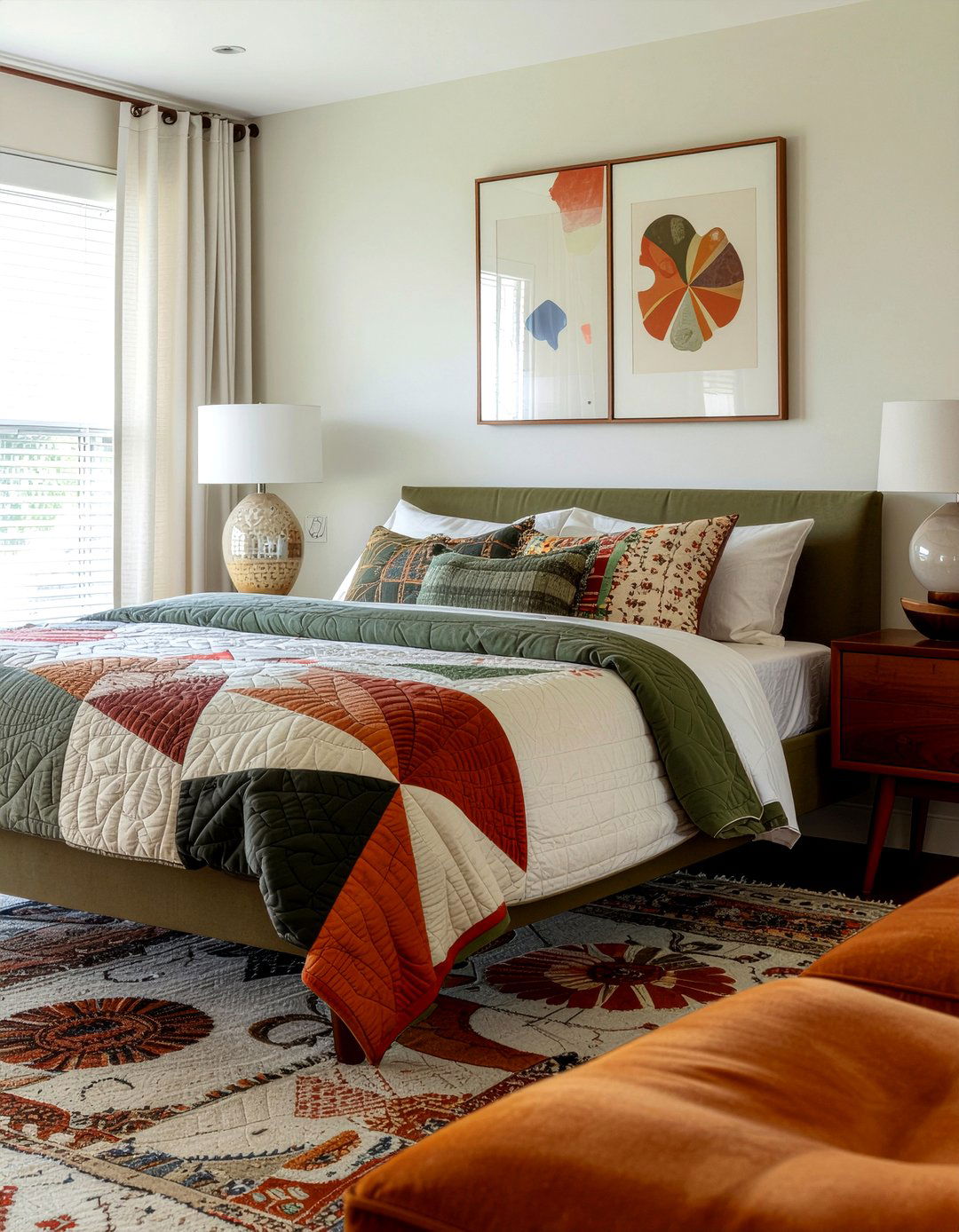 Mid Century Quilt - 30 bedroom quilts