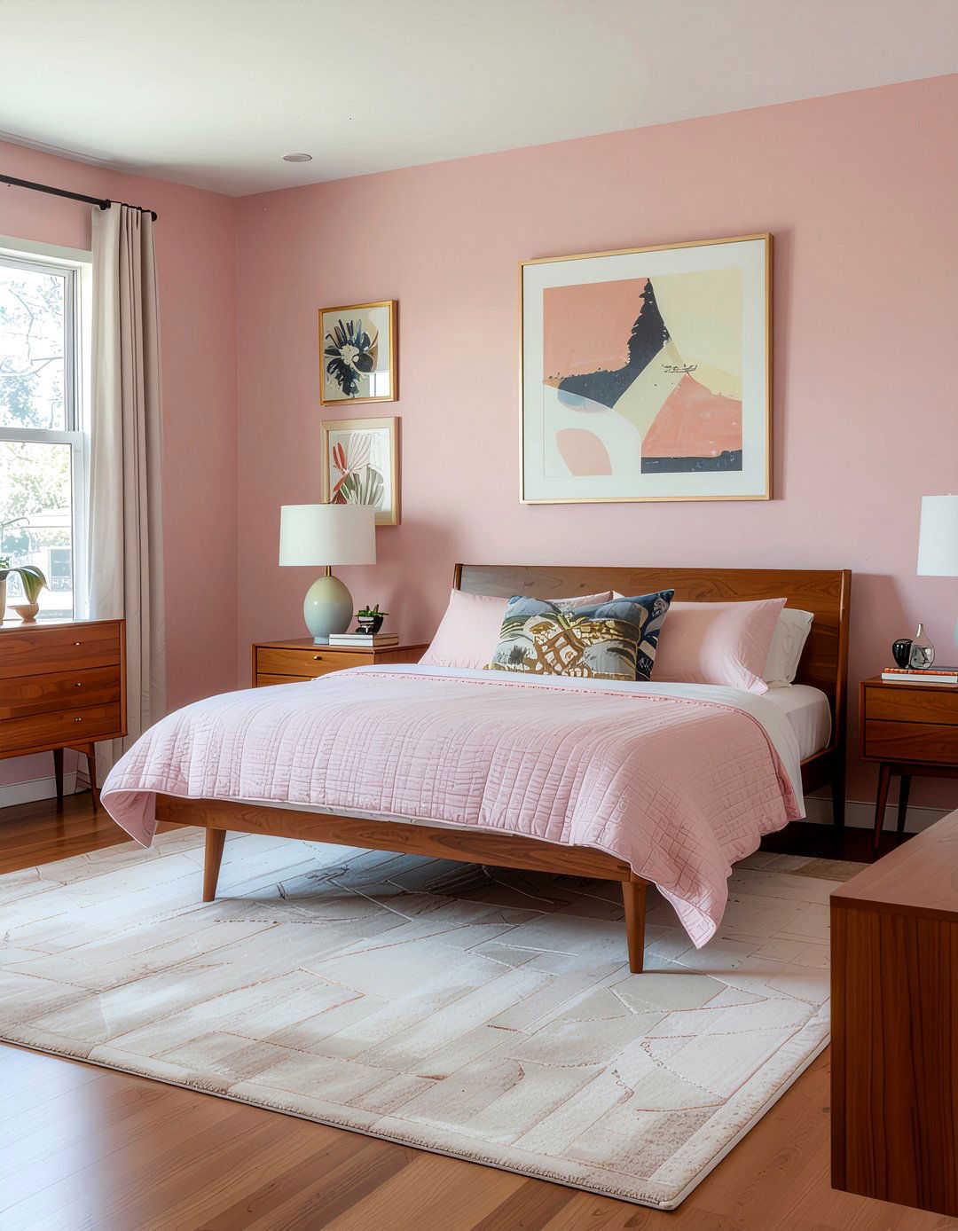 Mid century dusty pink bedroom - 30 bedroom dusty pink walls