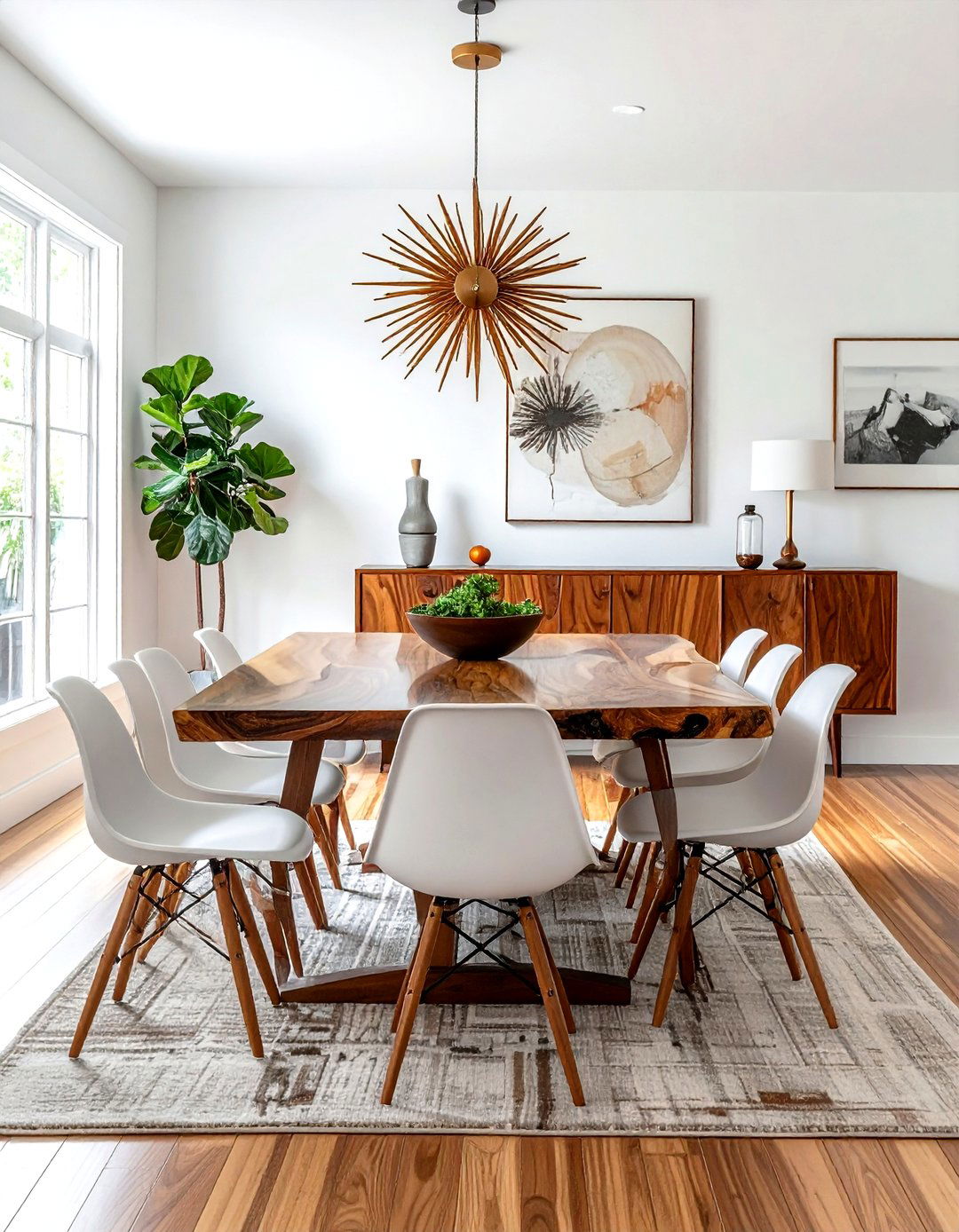 Mid century live edge dining - 30 live edge dining room ideas