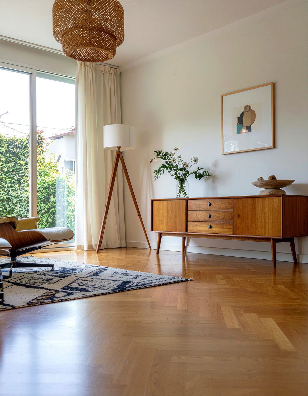 Mid century modern bamboo flooring - 30 living room bamboo flooring ideas