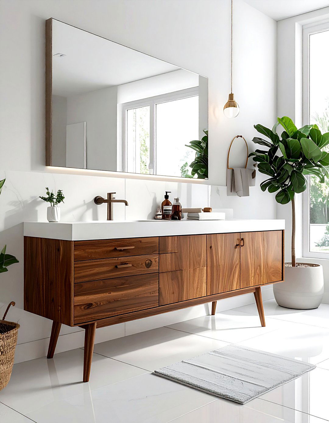 Mid century modern bathroom cabinet - 30 vintage bathroom ideas