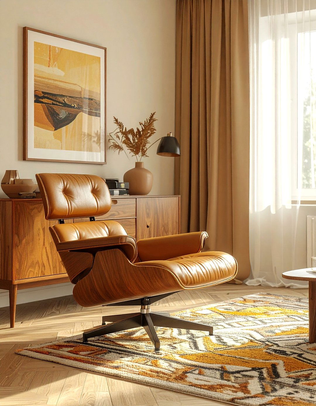 Mid century modern beige living room - 30 beige living room decor ideas