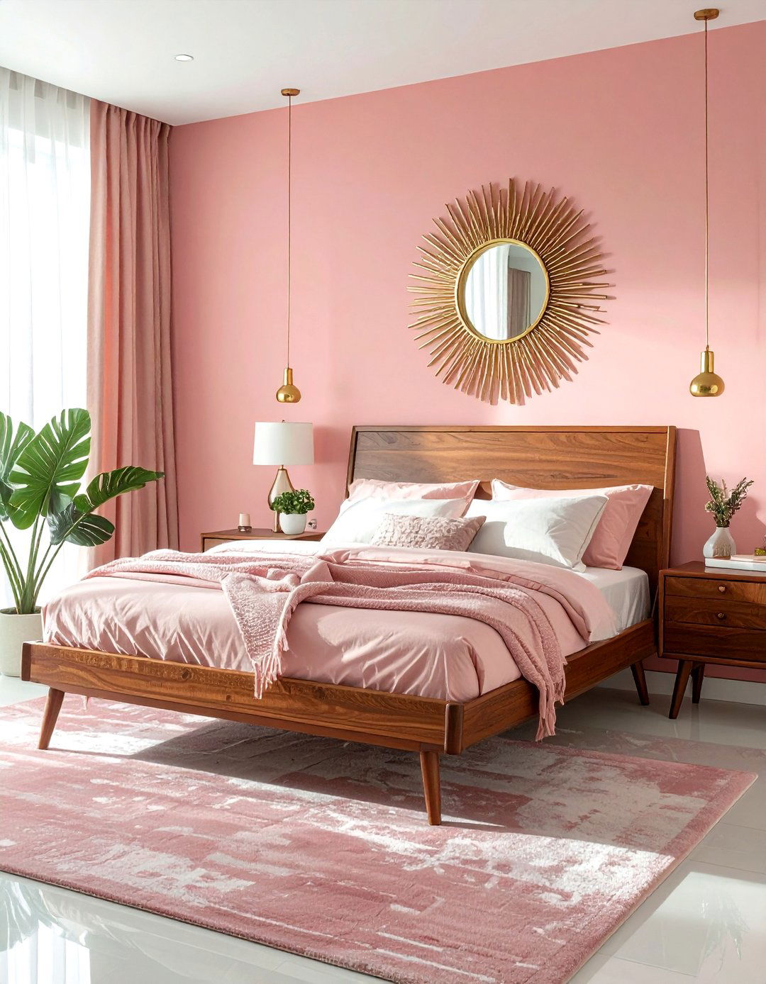Mid century modern blush pink bedroom - 30 blush bedroom ideas