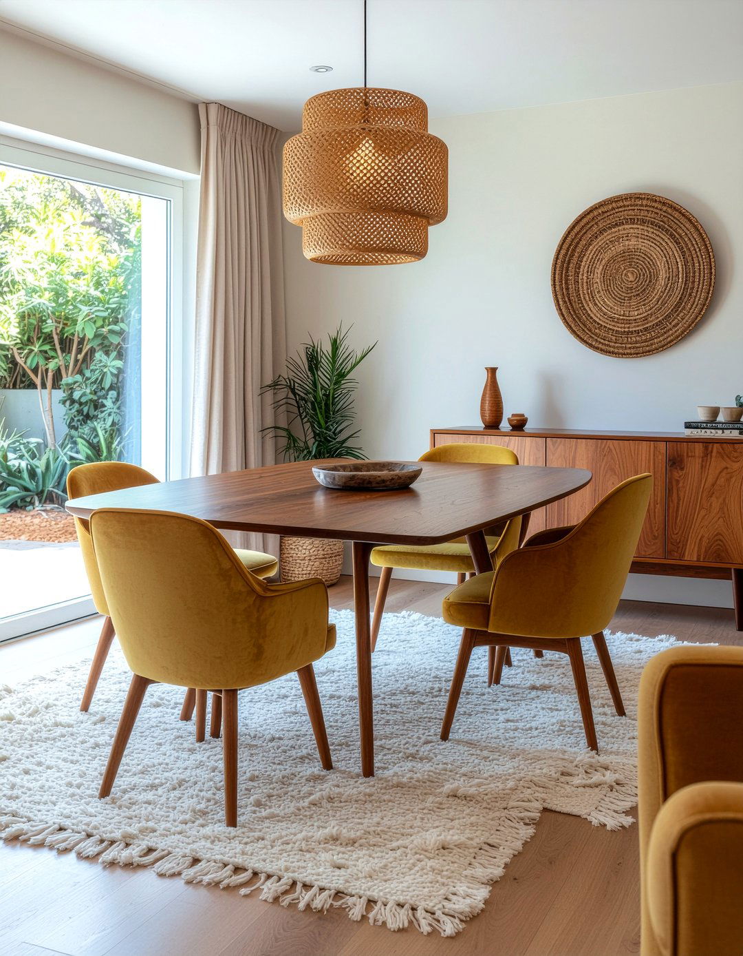 Mid century modern boho dining room - 30 dining room style mixing ideas