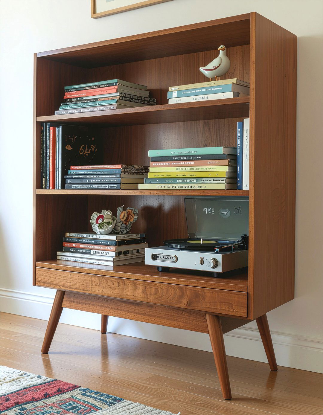 Mid century modern bookshelf - 30 living room bookshelf ideas