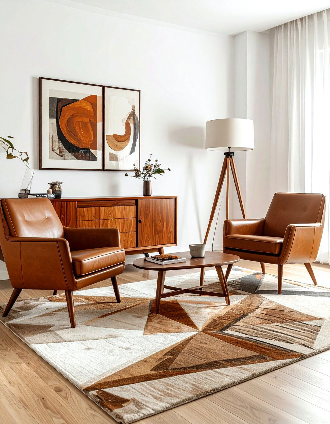 Mid century modern brown furniture - 30 brown living room ideas