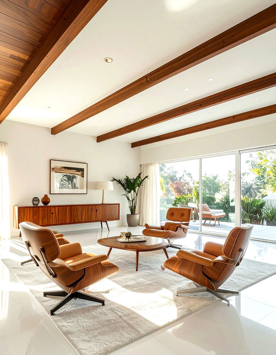 Mid century modern ceiling - 30 living room smooth ceiling ideas