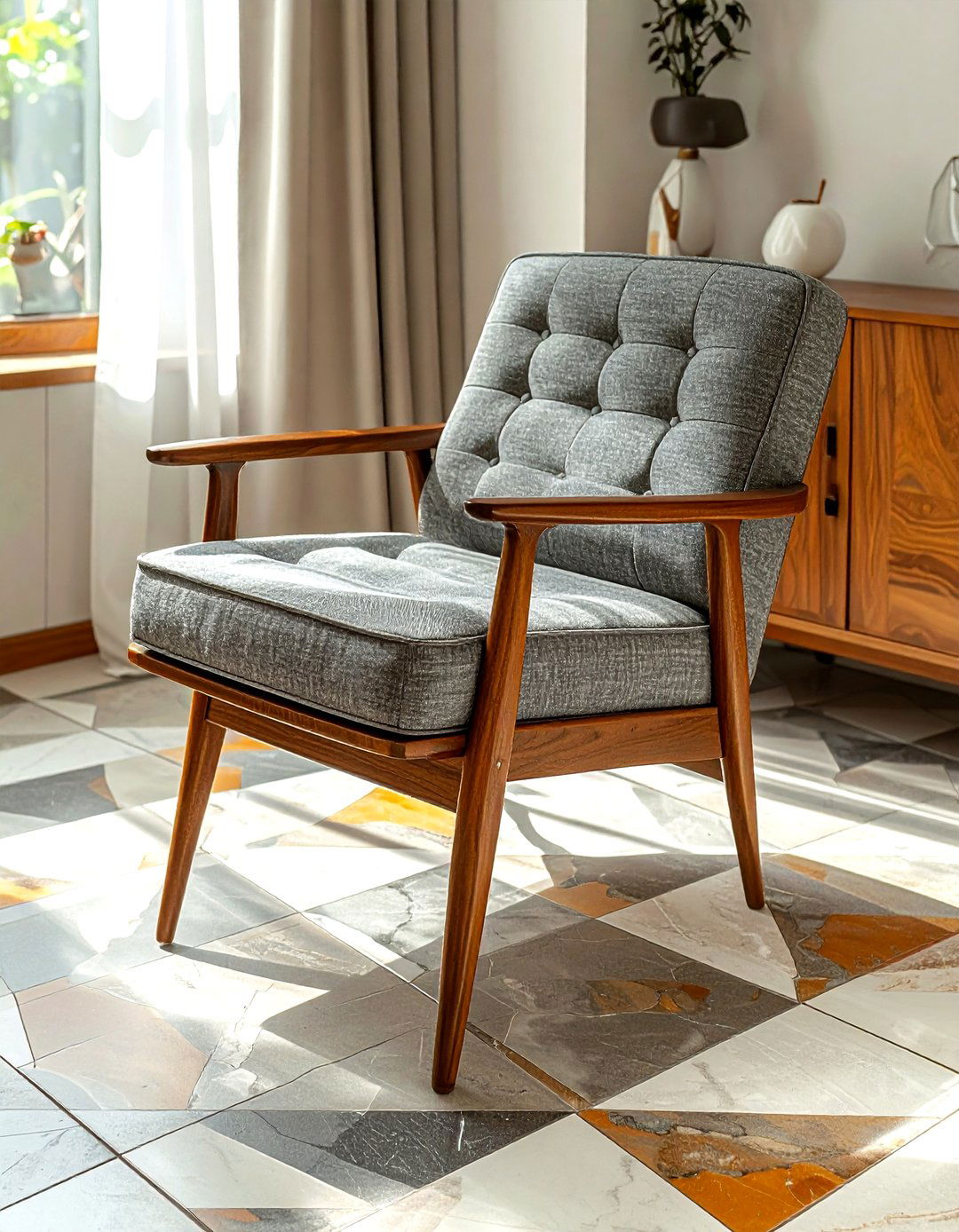 Mid century modern chair - 30 bathroom seating arrangements ideas