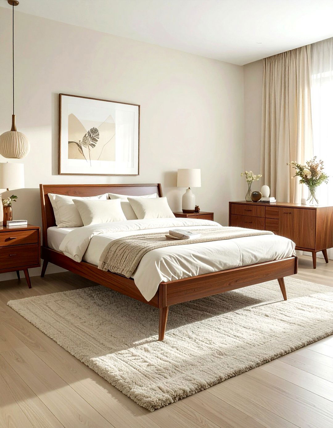 Mid century modern cream bedroom - 30 contemporary cream bedroom ideas
