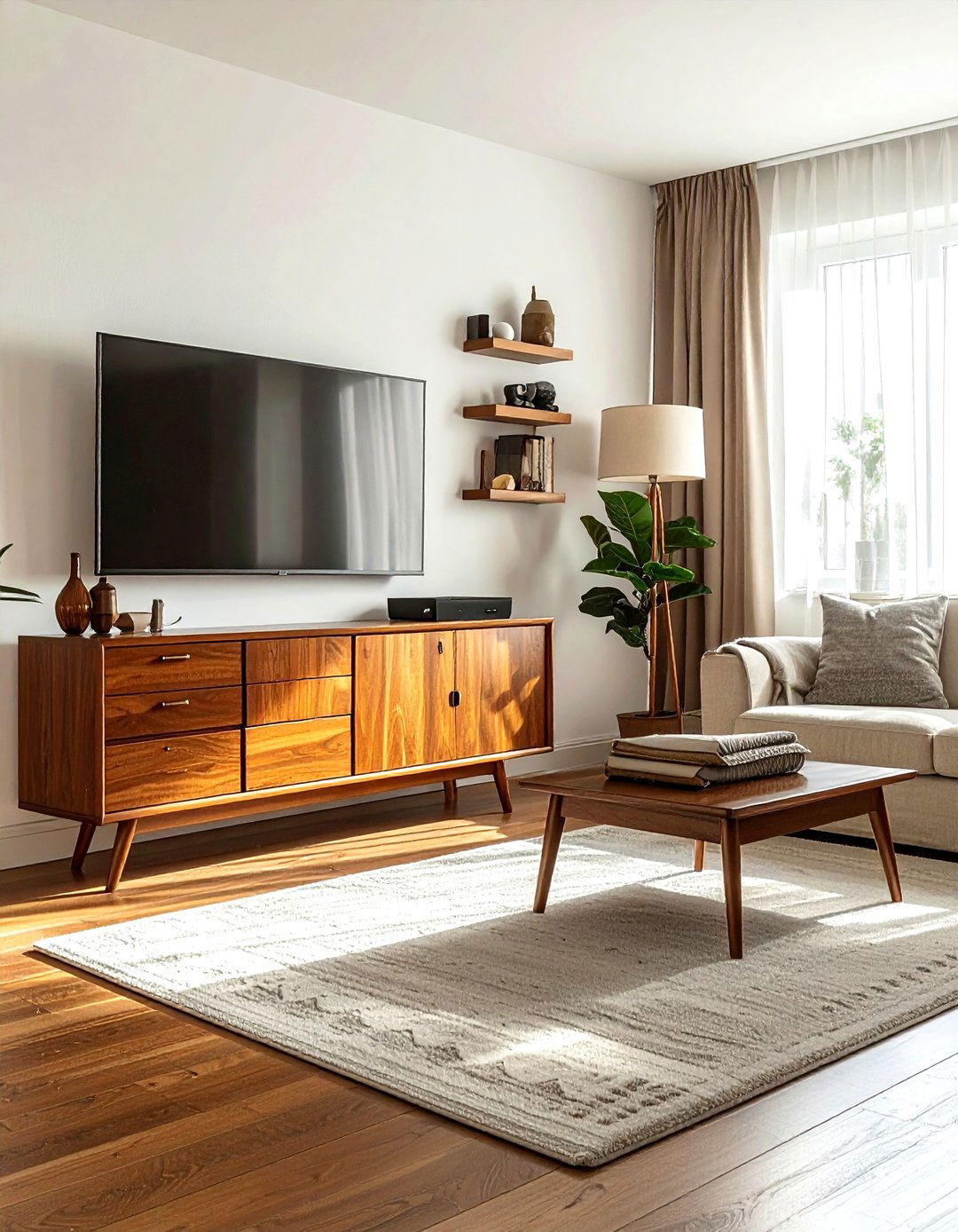 Mid century modern credenza - 30 living room blanket storage ideas