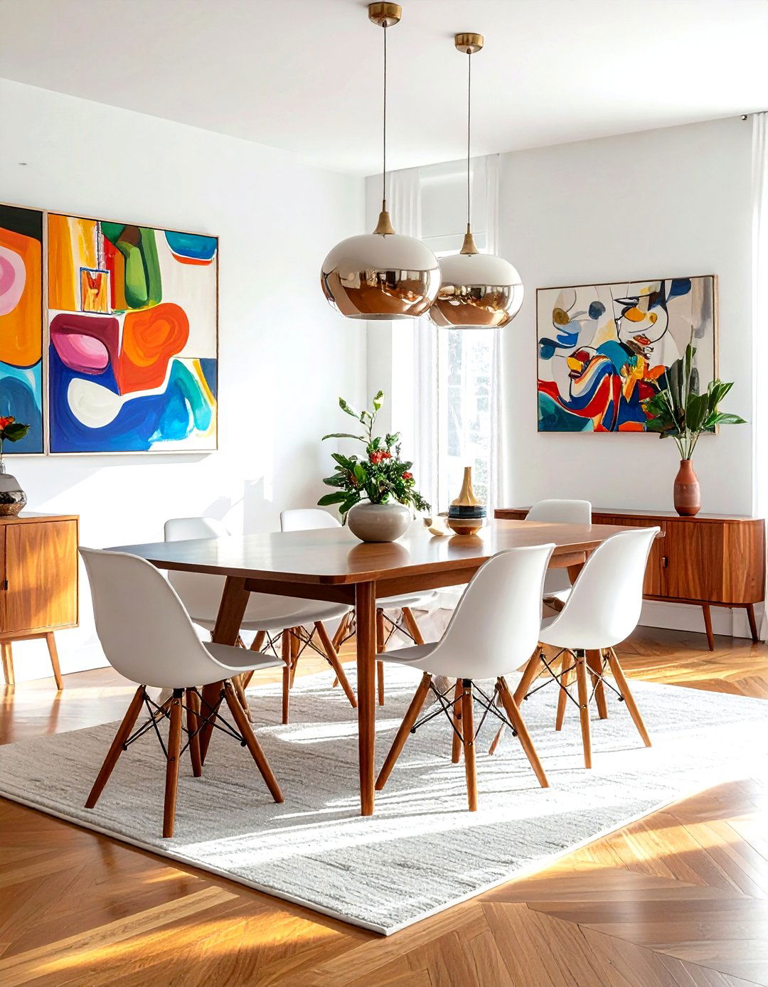Mid century modern dining - 30 villa dining room ideas