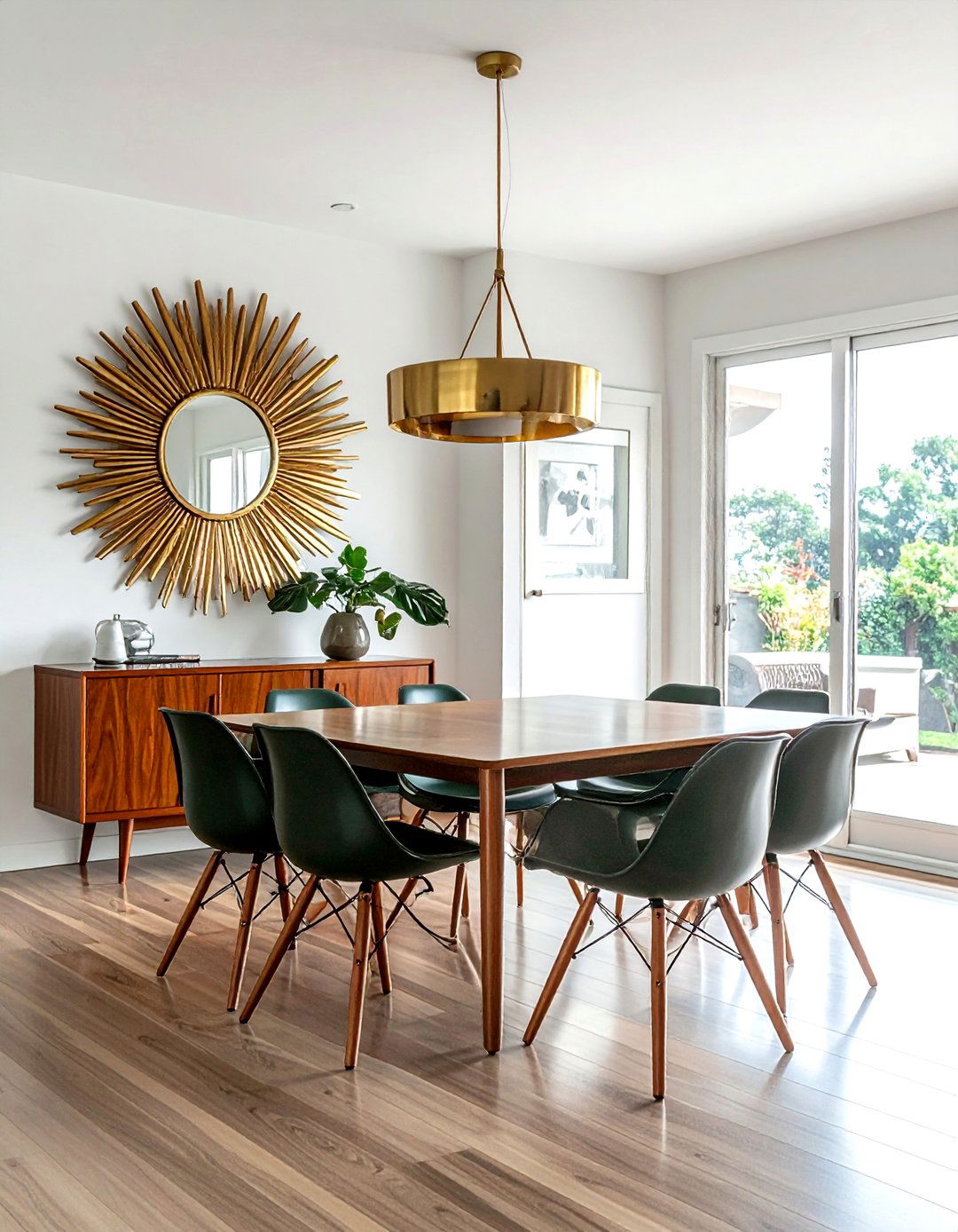 Mid century modern dining room - 30 sunburst mirror dining room ideas