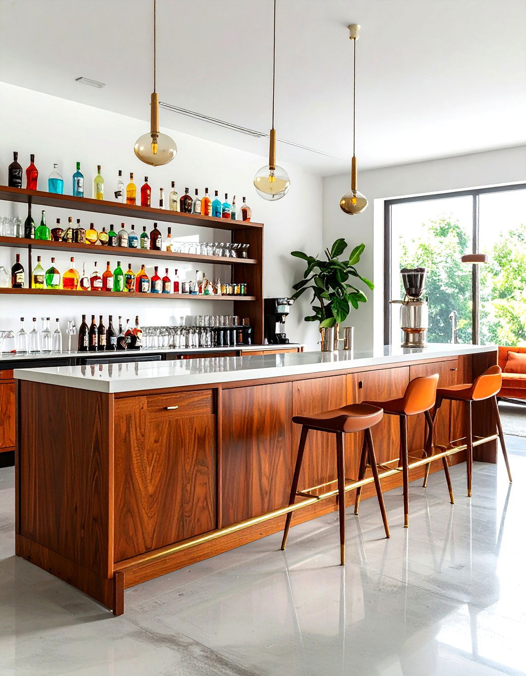 Mid century modern dry bar - 30 kitchen dry bar ideas