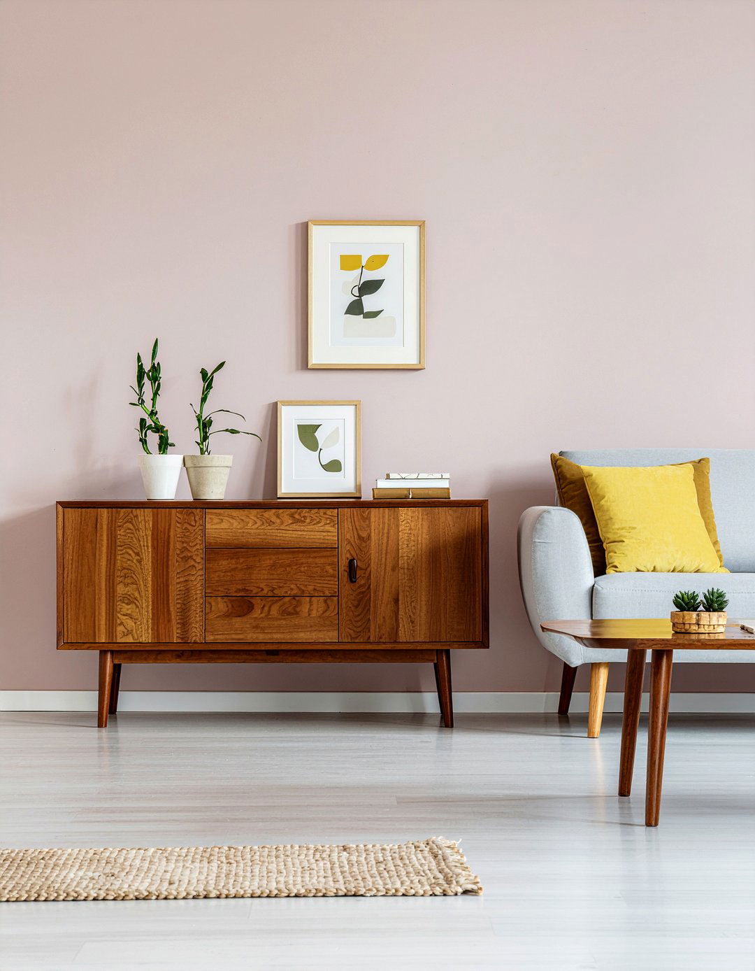 Mid century modern dusty pink living room - 30 living room dusty pink walls