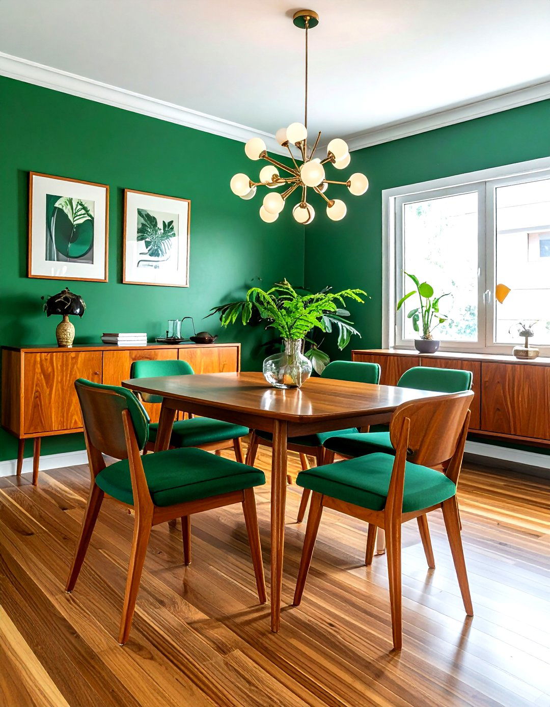Mid century modern emerald dining room - 30 emerald dining room ideas