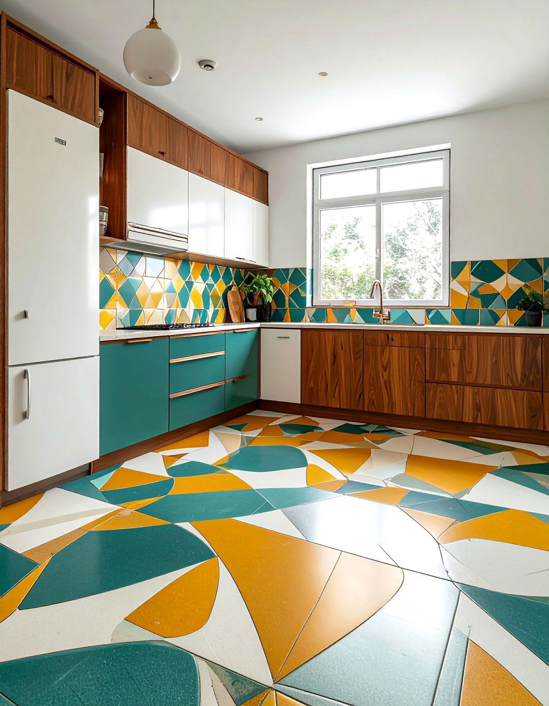 Mid century modern floor tile - 30 patterned floor kitchen ideas