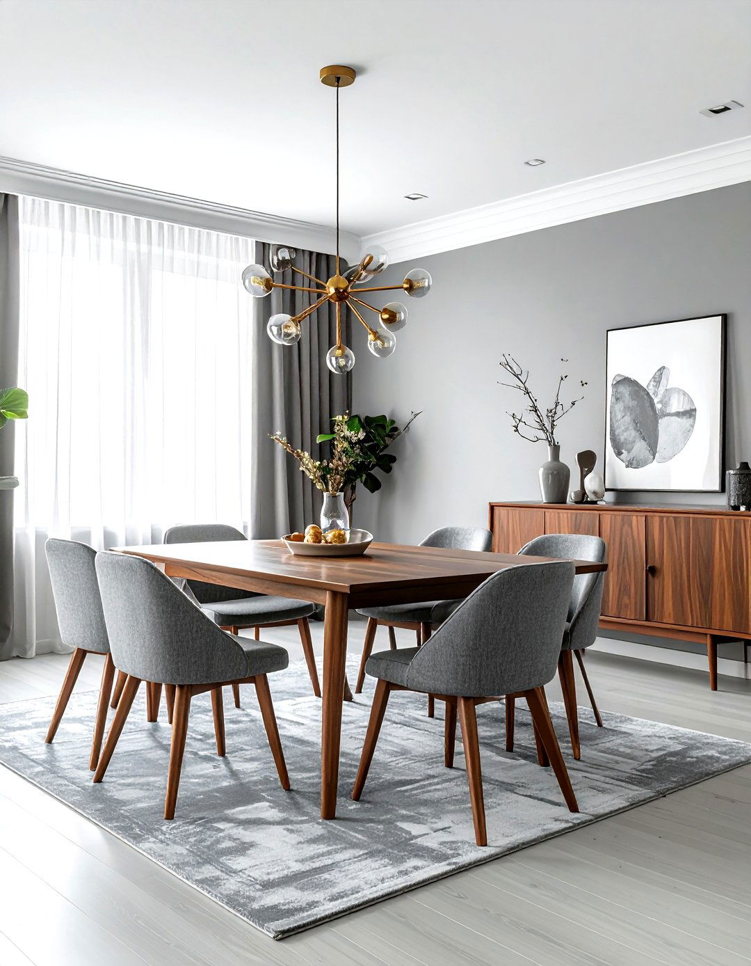 Mid century modern gray dining room - 30 gray dining room design ideas